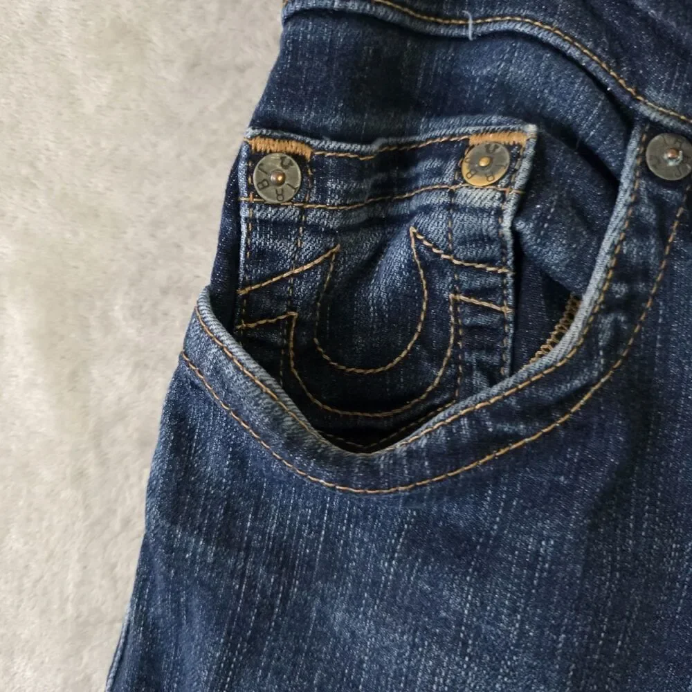 True Religion Geno Relaxed Slim Boot Cut Jeans Blue Sz 33 X 34